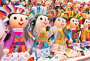 Mexican dolls in market