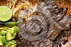 Mexican dried meat called `cecina`