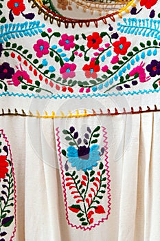 Mexican embroidered Chiapas dress photo