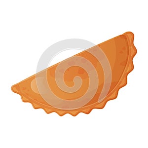 Mexican Empanada dish. latin american food illustration isolated on white background in cartoon