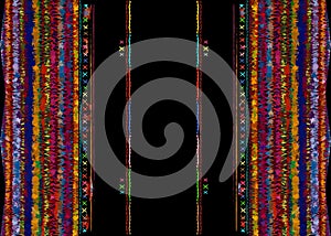 Mexican ethnic embroidery Tribal art ethnic pattern. Colorful Mexican Blanket Stripes Folk abstract geometric repeating background