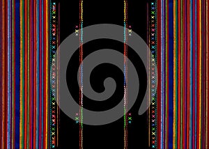 Mexican ethnic embroidery Tribal art ethnic pattern. Colorful Mexican Blanket Stripes Folk abstract geometric repeating background