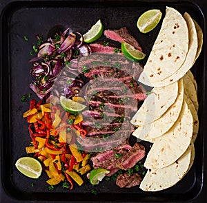 Mexican fajitas for beef steak photo