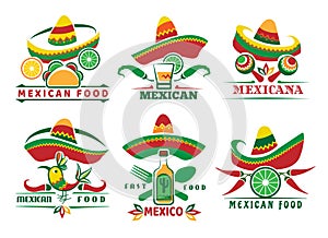 Mexican fast food logo set photo