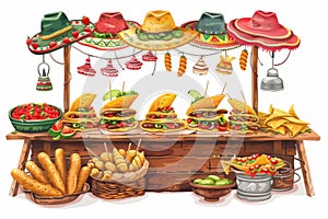 Mexičan slavnost jídlo stání 