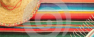 cinco de mayo poncho sombrero background Mexican fiesta rug serape photo