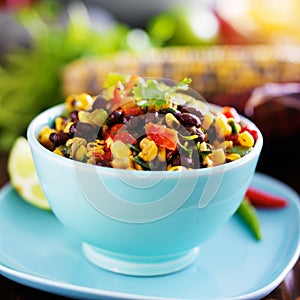 Mexican fire roasted corn and black bean salsa