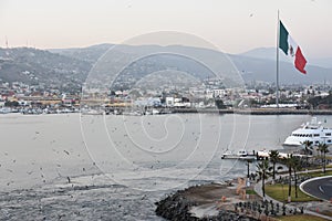 Mexican flag hoisted at the Port of Ensenada
