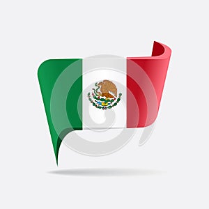 Mexican flag map pointer layout. Vector illustration.