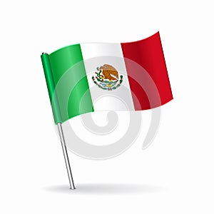 Mexican flag map pointer layout. Vector illustration.