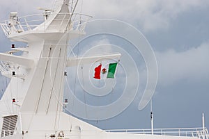 Mexican Flag on Ships Superstructure