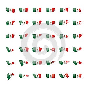 Mexican flag, vector illustration on a white background.