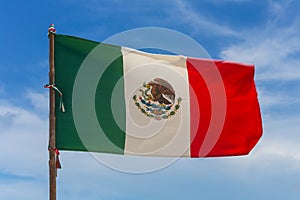 Mexican flag in the wind