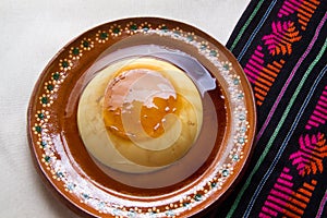 Mexican flan with caramel photo