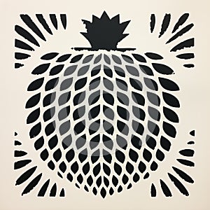 Mexican Folklore-inspired Black And White Print Of Upside Down Pineapple