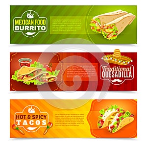 Mexican Food Banner Set vector design illustration