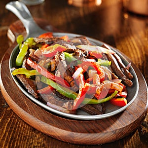Mexican food - beef fajitas and bell peppers