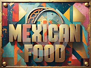 Mexican Food Brass Sign Logo Art