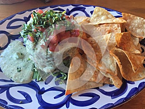 Mexican Food Cuisine Civeche with Nacho corn chips