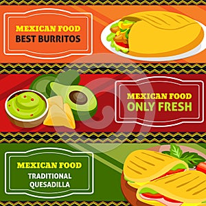 Mexican Food Horizontal Banners Set