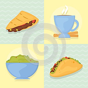 mexican food icon set photo