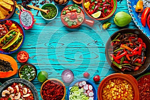 Mexican food mix colorful background Mexico photo