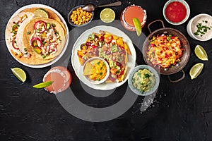 Mexican food, shot from the top with a place for text