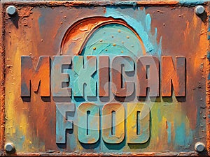 Mexican Food Sign Plaque Vintage