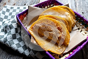 Mexican food: Tasty basket tacos