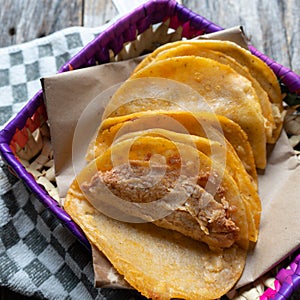 Mexican food: Tasty basket tacos