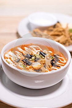 Tortilla soup, mexican food, tasty