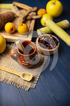 Mexican fruits infusion ponche photo