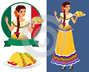 Mexican girl with taco