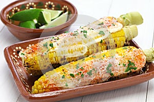 Mexican grilled corn, elote