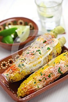 Mexican grilled corn, elote