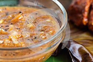 Mexican Habanero Sauce, A Condiment In Many Yucatan Dishes photo