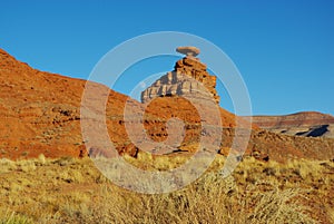 Mexican Hat and moon, Utah