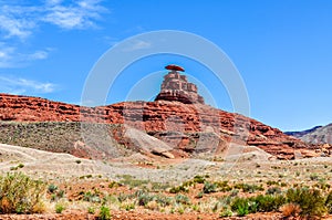 Mexican Hat on a Sandstone Ridge in Utah