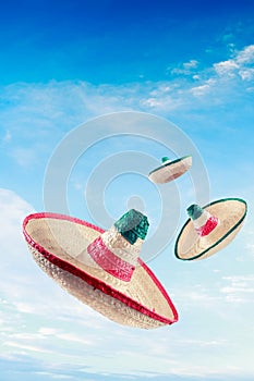 Mexičan klobouk  sombrera v nebe 