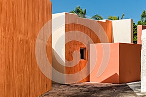 Mexican house painted wall and roof detail