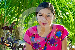 Mexican latin woman with mayan dress