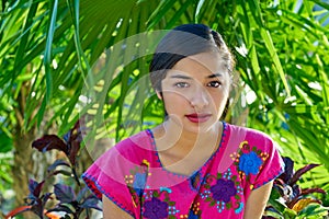 Mexican latin woman with mayan dress