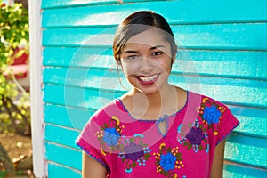 Mexican latin woman with mayan dress