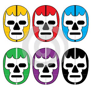 Mexican Lucha Wrestling Masks Icons photo