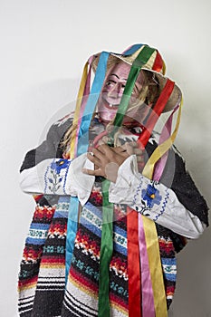 Mexican male dancer in traditional costume photo