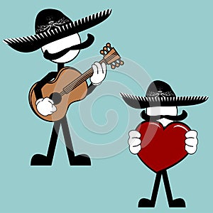 Mexican mariachi pictogram cartoon3