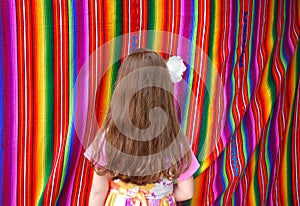 Mexican multicolor fabric and girl