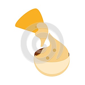 Mexican nacho cheese cream food flat icon