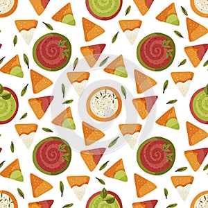 Mexican nacho seamless pattern.