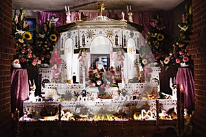 Mexican Offering for Dia de los Muertos in Huaquechula Puebla Mexico